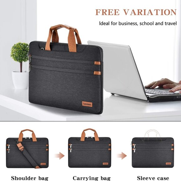 Laptop Shoulder Bag,Computer Sleeve Carrying Case for 15 inch MacBook Pro 2019 - Picture 4 of 6